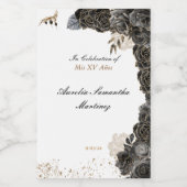 Quinceañera Mini Wine Bottle Labels Black and Gold Weinetikett (Einzelnes Label)