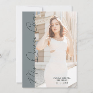 Quinceañera Minimalist Photo Funny Typography Einladung