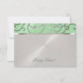 Quinceanera Mint Green und Silver Filigree Wirbel Einladung (Vorderseite)