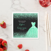 Quinceanera Minze Green Imitats Glitzer Serviette (Beispiel)