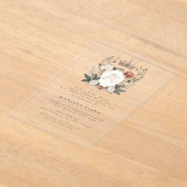 Quinceañera Mis Quince Blume Wappen Monogram Acryleinladungen (Ablage )