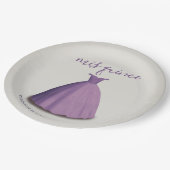 Quinceañera mis quince lila Kleidertisch Dekoratio Pappteller (Schrägansicht)