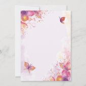 Quinceañera mis quince Tiara Butterflies Einladung (Rückseite)