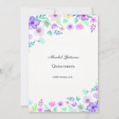 Quinceañera mit Blume Einladung (Rückseite)