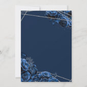 Quinceañera mit Royal Navy Blue Rose und Tiara Einladung (Rückseite)