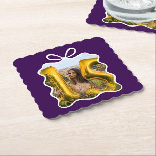 Quinceanera Modern Ribbon-Foto Untersetzer