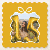 Quinceanera Modern Ribbon-Foto Untersetzer (Vorderseite)