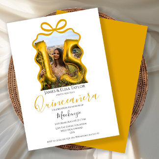Quinceanera Modern Ribbon-Rahmen Einladung
