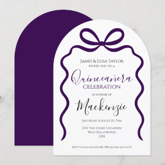 Quinceanera Modern Ribbon-Rahmen Einladung