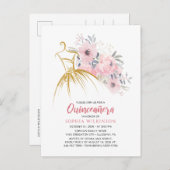 Quinceanera Moderne Blumenwelt 15. Geburtstag Einladungspostkarte (Vorne/Hinten)