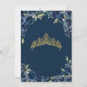 Quinceañera Navy Blue Elegante Wasserfarben Einladung (Rückseite)