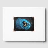 Quinceanera Navy Blue Gown String Lights Foto Gästebuch (Rückseite)