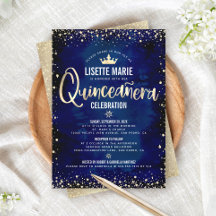 Quinceañera-Navy-Goldfolie-Glitter-Prinzessinnenkr