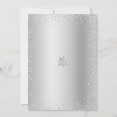 Quinceañera Navy Silver Glitzer Princess Crown Einladung (Rückseite)