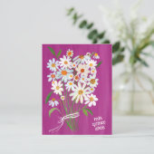 Quinceañera Niedlich Daisy Bouquet Handpainted Cus Einladung (Stehend Vorderseite)