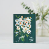 Quinceañera Niedlich Daisy Bouquet Handpainted Cus Einladung (Stehend Vorderseite)