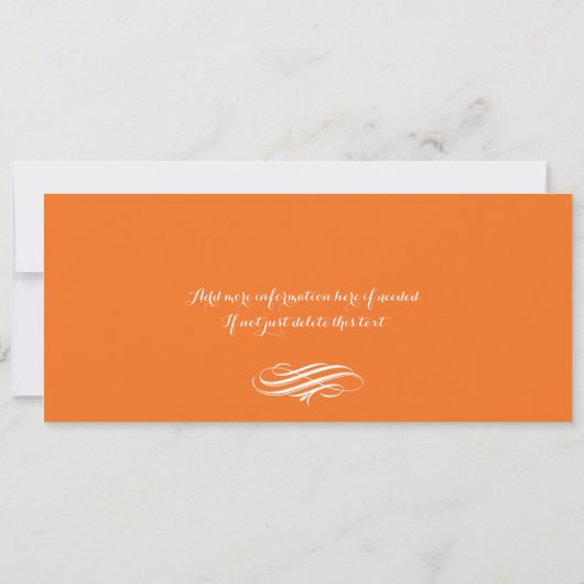 Quinceanera Orange & Yellow Paris Boarding Pass Einladung (Rückseite)