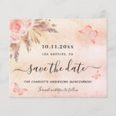 Quinceanera Pampas blass Haushalt Save the Date Flyer (Vorne)