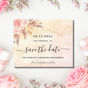 Quinceanera Pampas blass Haushalt Save the Date Flyer