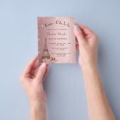 Quinceanera Paris Rosa Budget Einladung Flyer (Gruppe)