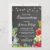 Quinceanera Party Aloha Tropical Lights Einladung (Vorderseite)