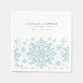 Quinceanera Party Blauer Weißer Schneeflocken Wint Serviette (Vorderseite)