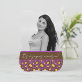 Quinceanera-Party Einladung (Lila) (Stehend Vorderseite)