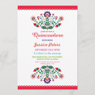 Quinceanera Party Floral Fiesta Mexikanisches Gebu Einladung