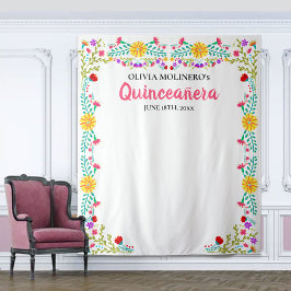 Quinceanera Party Foto Hintergrund Mexikanische Bl Wandteppich