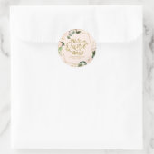 Quinceanera Party Goldene Forelle Rosa Blüten Runder Aufkleber (Tasche)