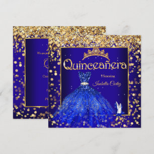Quinceañera-Party Kleid in königsblau mit hohen Ab Einladung