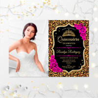 Quinceanera-Party mit Foto - Leopard Print rosa