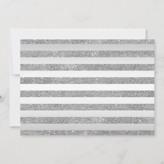 Quinceanera Party mit Foto - Silber rosa Einladung (Rückseite)