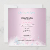 Quinceanera Party Pink Aquamarin Tiara Butterfly 2 Einladung (Rückseite)