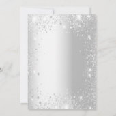 Quinceanera Party Silberkleid Glitzer Einladung (Rückseite)