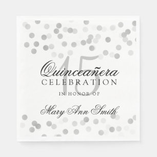 Quinceanera Party-silberne Folien-Glitzer-Lichter Serviette
