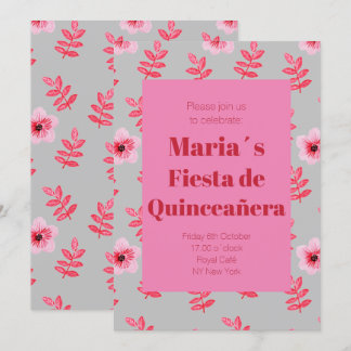 Quinceañera-Party Wasserfarben-Blumen Geburtstag Einladung