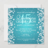 Quinceañera Party Winter Sparkasse 2 Türkisch Einladung (Vorderseite)