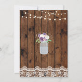 Quinceanera Party Wood Lace Floral Jar Einladung 1 (Rückseite)