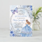 Quinceanera Pastel Blume 16. Geburtstag Einladung (Stehend Vorderseite)