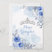 Quinceanera Pastel Blume 16. Geburtstag Einladung (Rückseite)