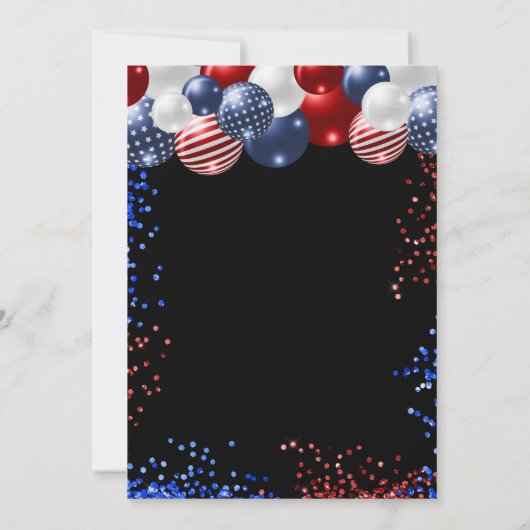 Quinceanera patriotische schwarz-blaue blaue Ballo Einladung (Rückseite)