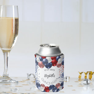 Quinceanera patriotische USA Rot-Weiß-Flagge Dosenkühler