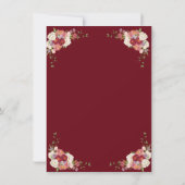 Quinceañera Peony Floral Burgundy Geburtstag Einladung (Rückseite)