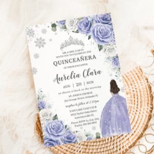Quinceañera Periwinkle Lila Winter Einladung