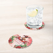 Quinceañera Personalisiert Watercolor Red Mexican Untersetzer (Vor Ort)