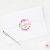 Quinceañera Pink Aquarell Golden Fossil Runder Aufkleber (Umschlag)