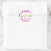 Quinceañera Pink Aquarell Golden Fossil Runder Aufkleber (Tasche)