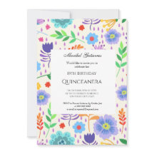 Quinceañera Pink Blue Blumen