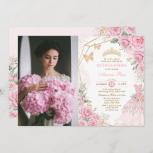 Quinceañera Pink Blush Rose Prinzessin Mis Quince